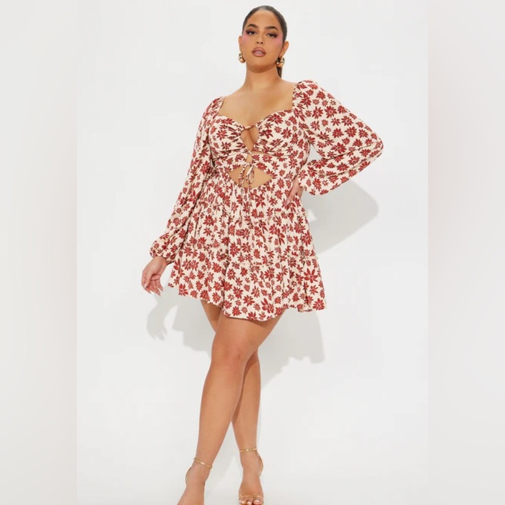 Floral Cutout Mini Dress